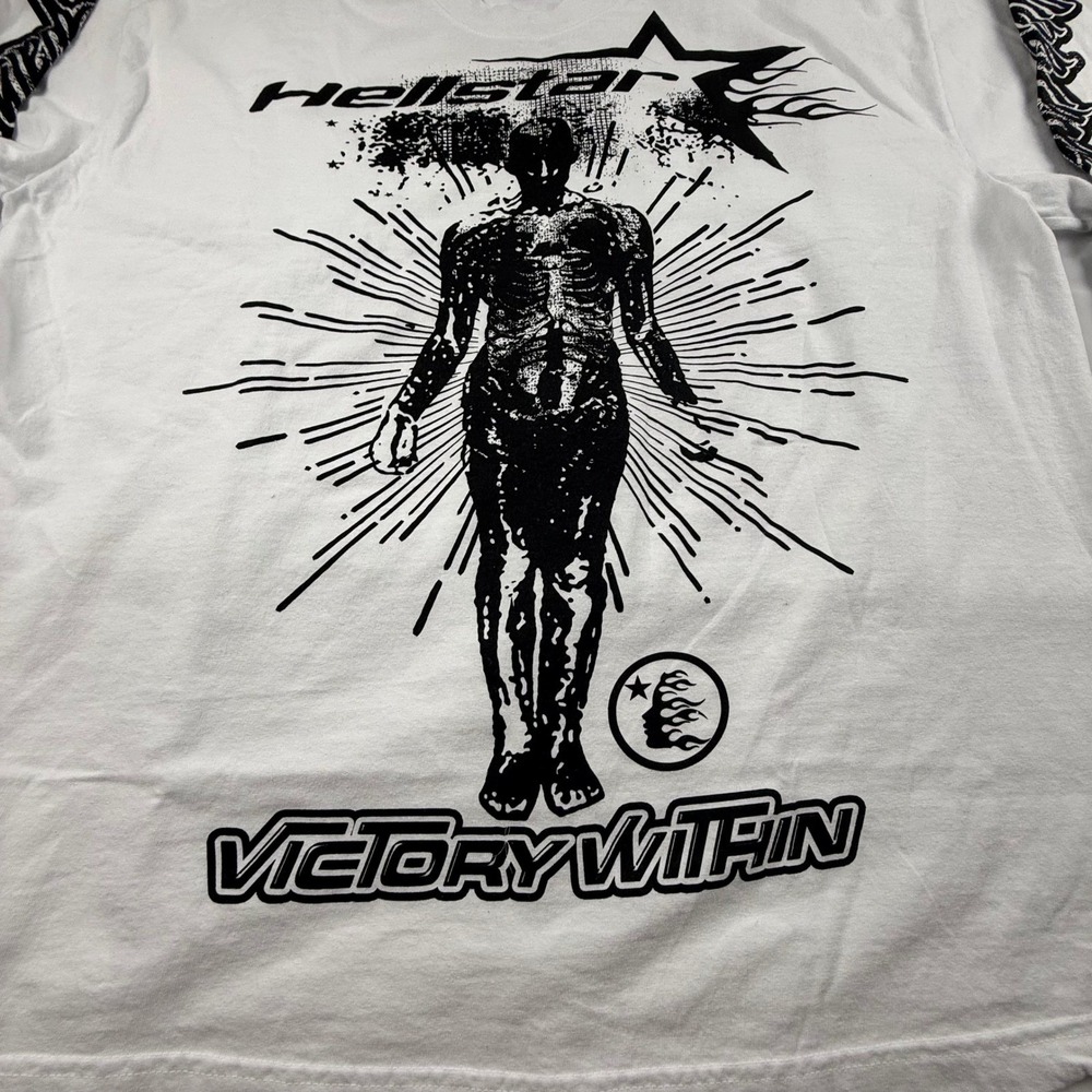 Hellstar Victory Within Long Sleeve Shirt White XXL Overseas Fall 2023 Exclusive - Picture 6 of 11